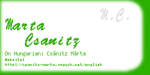 marta csanitz business card